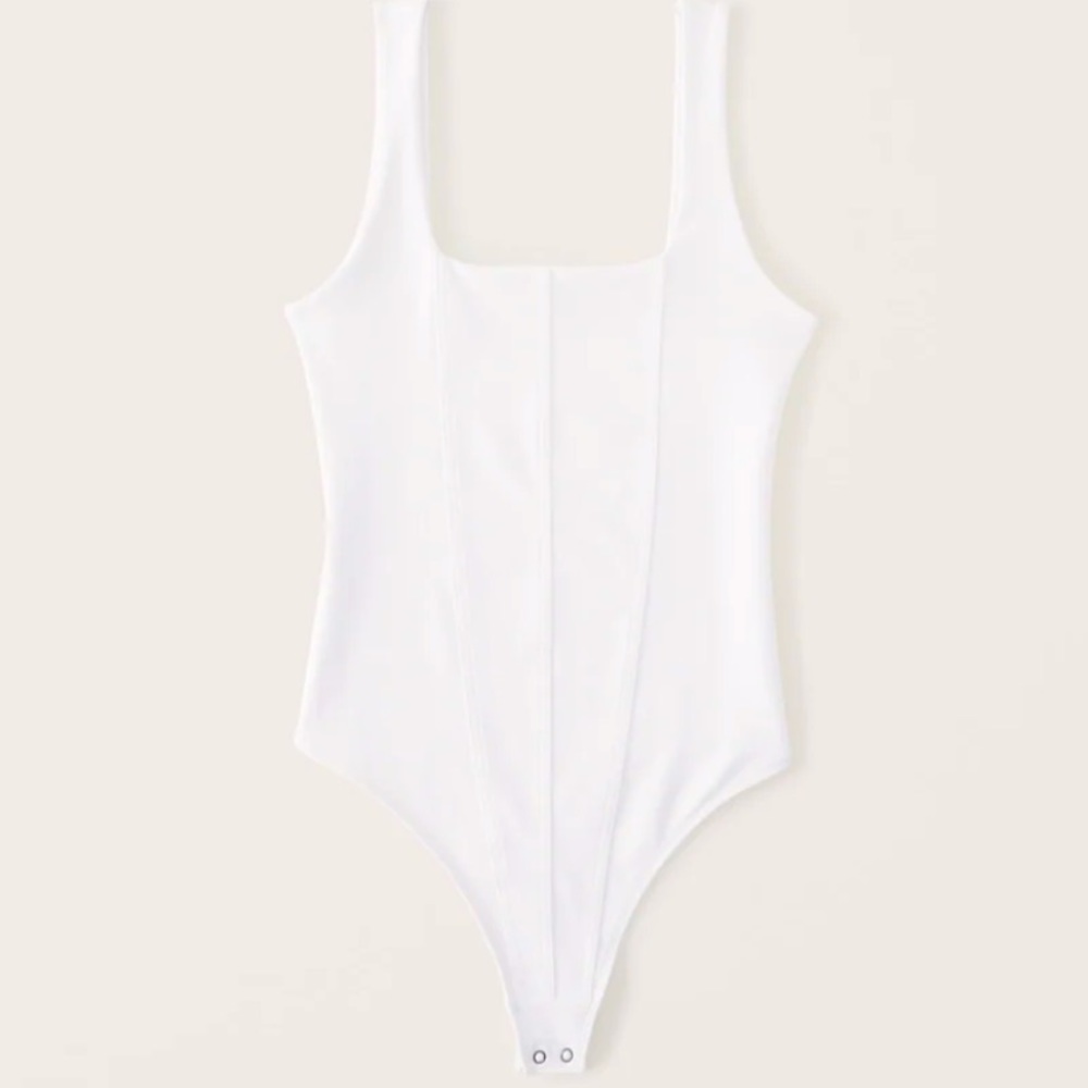 NWT Abercrombie white corset bodysuit, size m